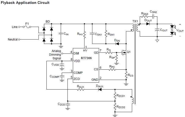 RT7306 - Primary-Side Regulation Dimmable LED Driver ... wiring diagram for mr16 