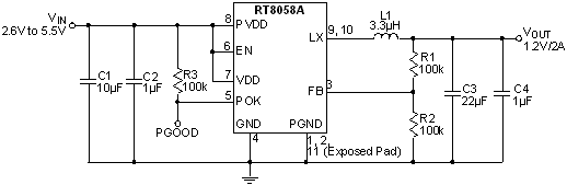 RT8058A - 1.2MHz, 2A, High Efficiency PWM Step-Down DC/DC Converter
