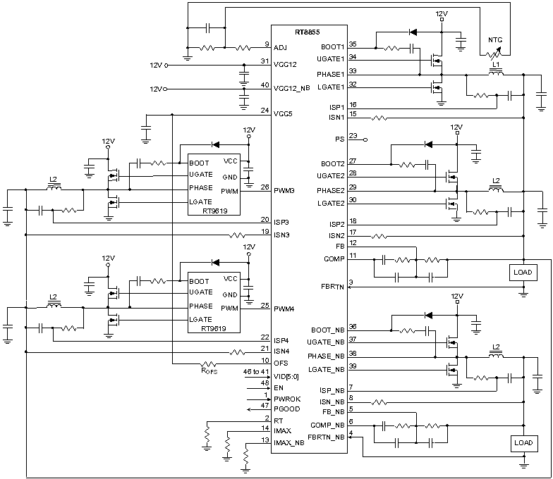 RT8855 - 4/3/2/1-Phase PWM Controller for AMD AM2/AM2+ CPUs