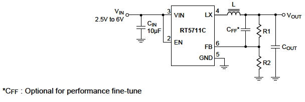 RT5711C - 1.5A, 1MHz, 6V CMCOT Synchronous Step-Down Converter ...