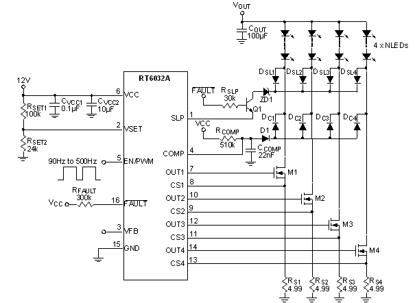 Rt6032a 4 Ch Constant Current Led Driver For Display
