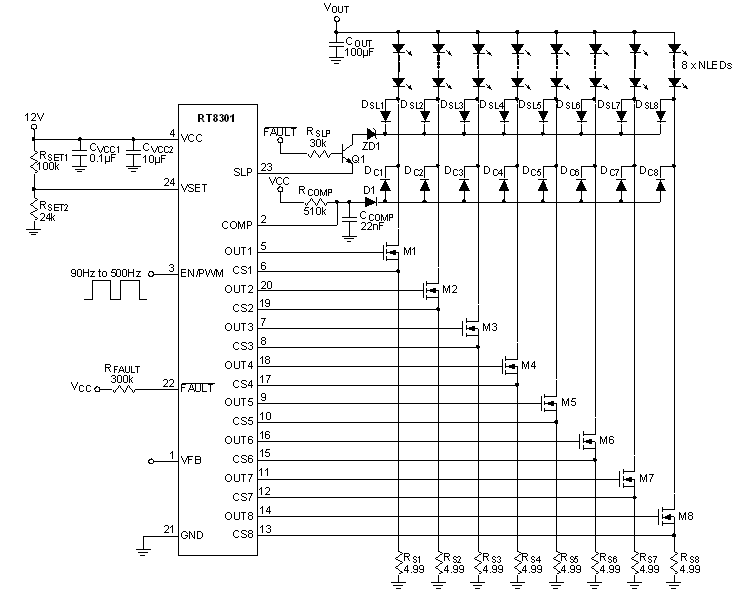 Rt8301 8 Ch Constant Current Led Driver For Display