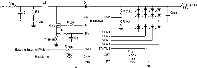 RT8576A - High Voltage 4-CH LED Driver with PWM Dimming | Richtek ...