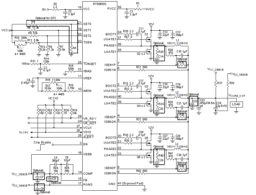 RT8888D 3Phase Controller with Triple Integrated Driver for VR12.5